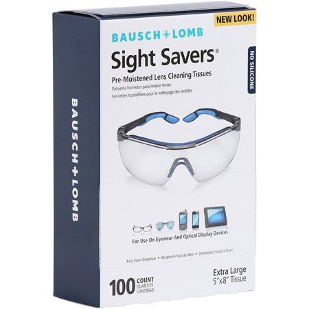 Bausch + Lomb Lens Cleaning Tissues, Pre-Moistened, 5"x8", 1000/CT 100PK BAL8574GMCT